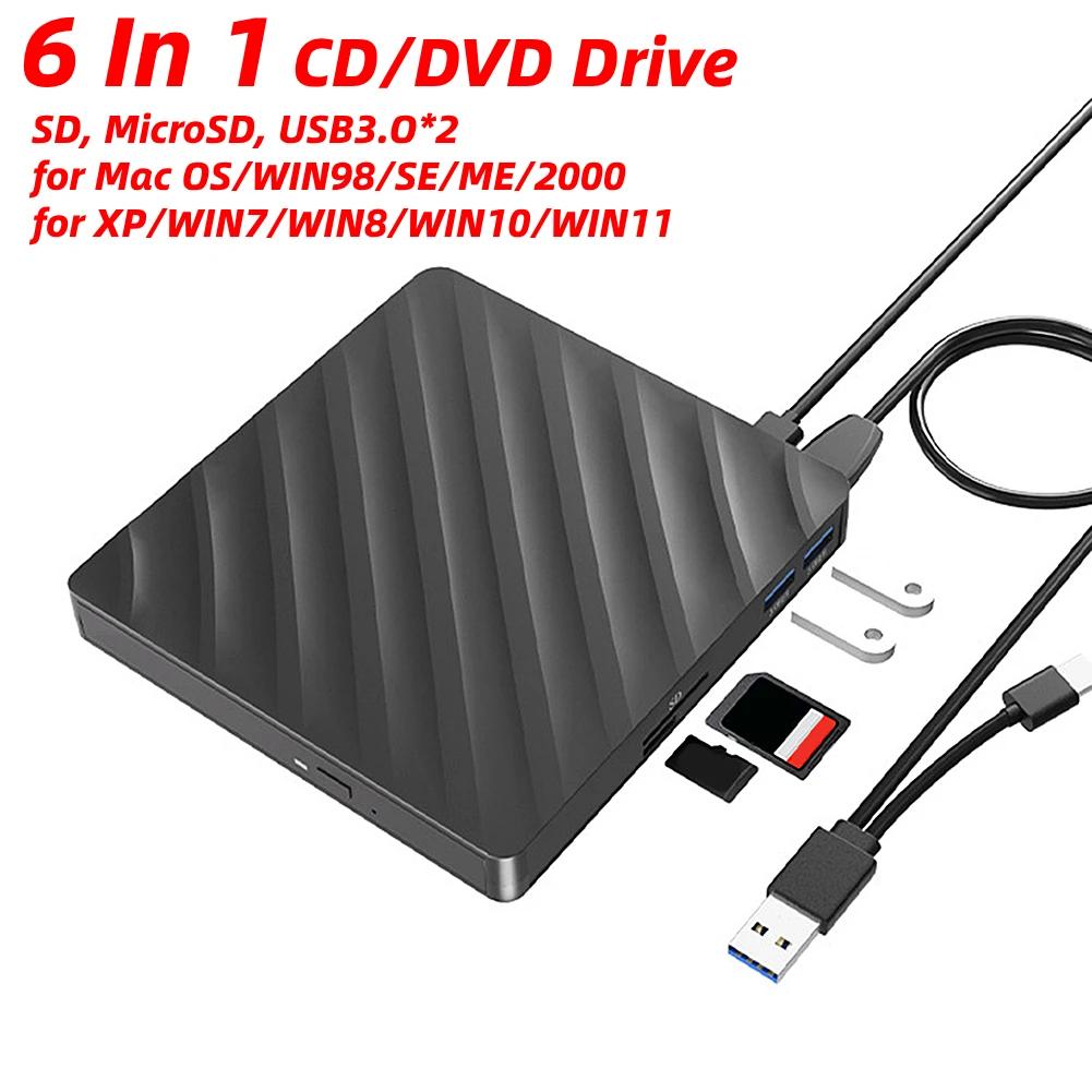CD DVD ̺ ÷̾, USB 3.0 C Ÿ   ̺, Win Mac OS TF/SD ī , Ʈ ũž PC ƮϿ, 6 in 1